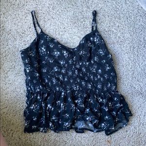 American Eagle Floral Navy Tank Top Women’s XL